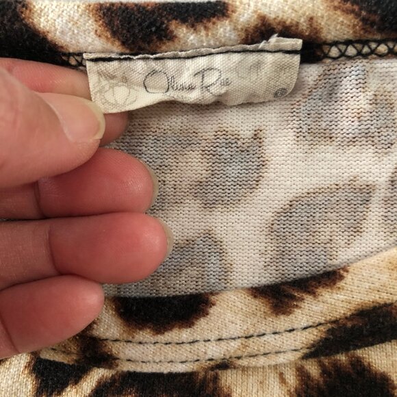 Olivia Rae Top Womens Size L Leopard Print Round Neck Long Sleeve - Picture 5 of 6